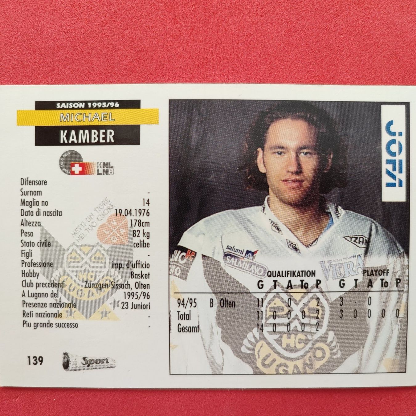 Carte collezionabili: Michael Kamber - HC LUGANO - 1995/96 – Usato da Dübendorf venduto da kb86_MOVIE 1
