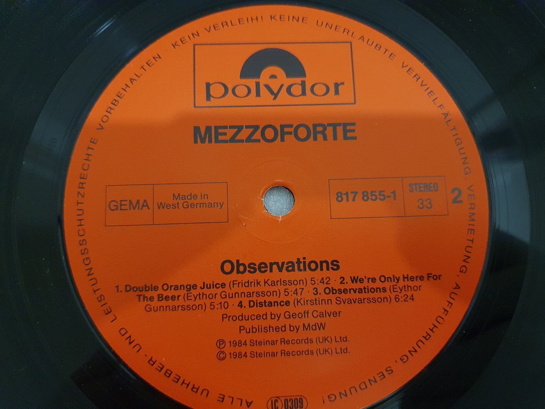 Dischi in vinile: Mezzoforte – Observations – Usato da Uster venduto da Vinyl-Leidenschaft 6