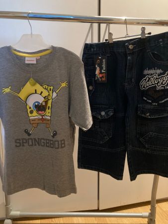 Gratis 1 T-Shirt + 1 Jeans Short, Gr.: 146/152, Neu