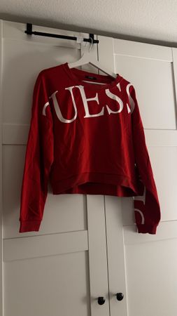 Guess Pullover rot weisser Print Grösse S guter Zustand