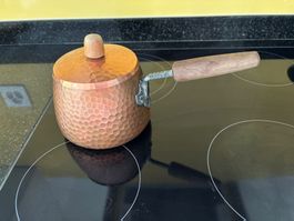 vintage SIGG Schweiz Fondue Chinoise Kupfer Pfanne Caquelon