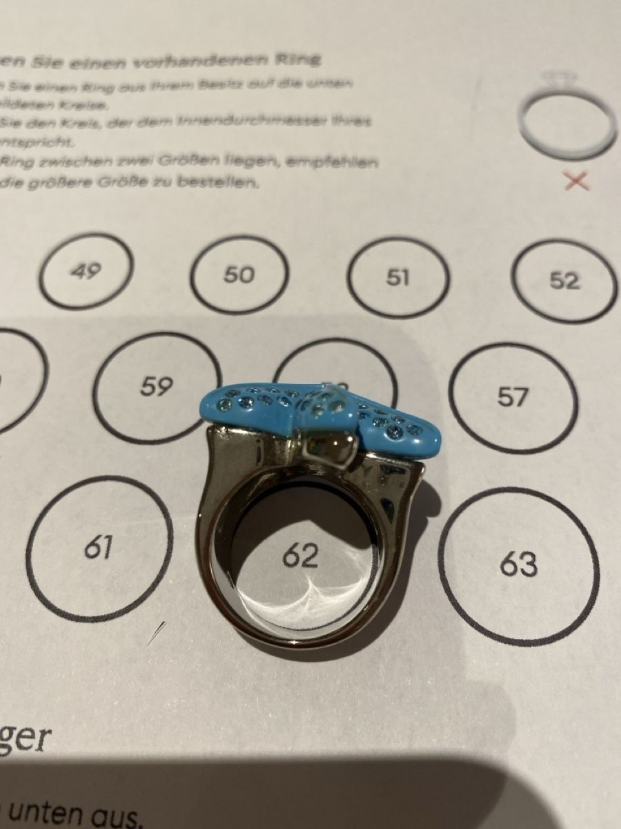 Anelli: Schicker Seestern Ring Gr. 62 Türkis Glitzer Sommer – Nuovo (secondo la descrizione) da Illnau venduto da Sniwi67 4