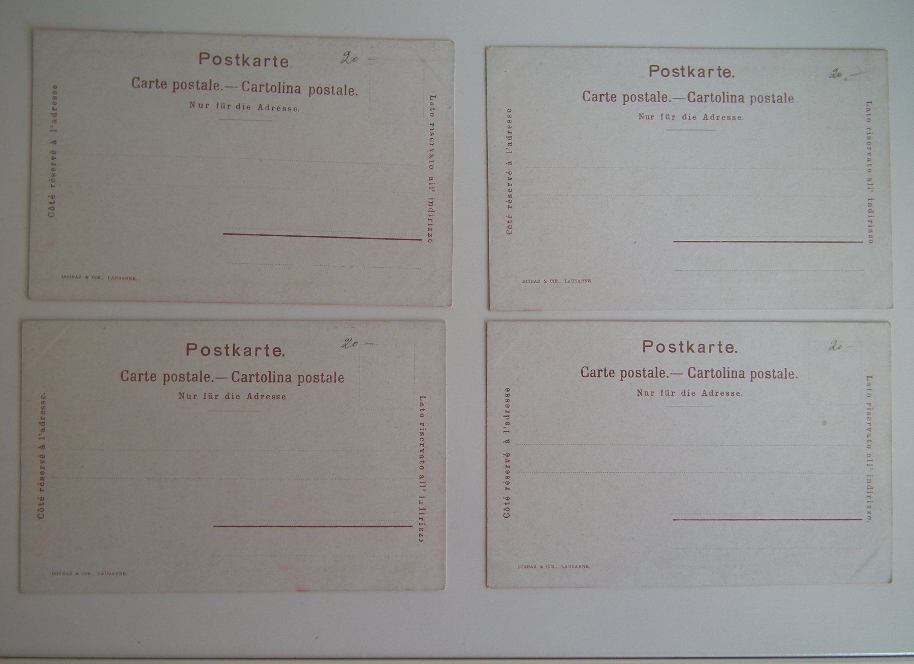 Alle Briefmarken: Bundesfeier ALT   100 Jahre Eidgenossenschaft  4- Postkarten – Gebraucht aus Kriens von WULLU99 1