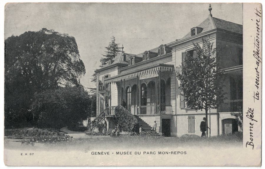 Cartoline postali: Genève, Musée du Parc Mon-Repos, circulée 1904 – Usato da Frauenfeld venduto da POML