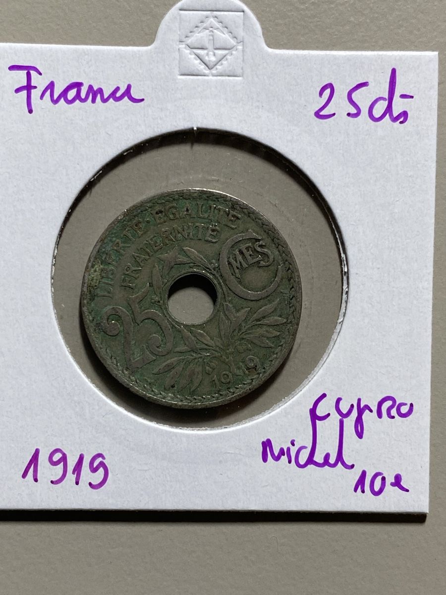 Tutti le monete: France - 25 centimes - 1919 – Usato da Payerne venduto da Mike1682