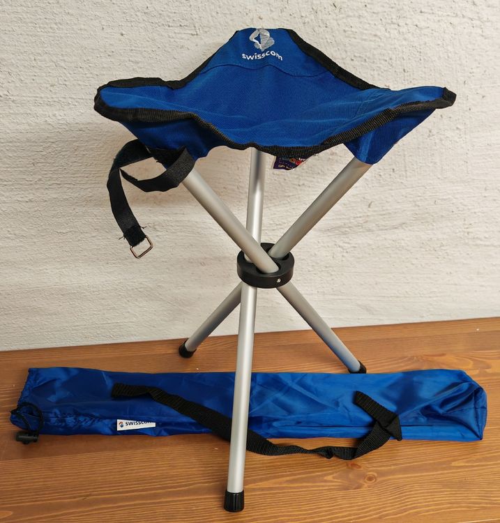 Hocker: Dreibein Hocker Campingstuhl blau – Neu (gemäss Beschreibung) aus Rheinsulz von Dred 4