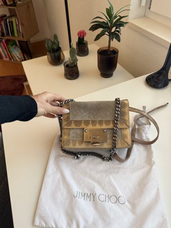 Handtasche Jimmy Choo mit Kette beige gebraucht gut