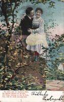 Antike Ansichtskarte "Liebespaar" gel. 1907