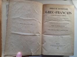 Antiker Dictionnaire Grec-Francais 1886 - C. Alexandre Paris