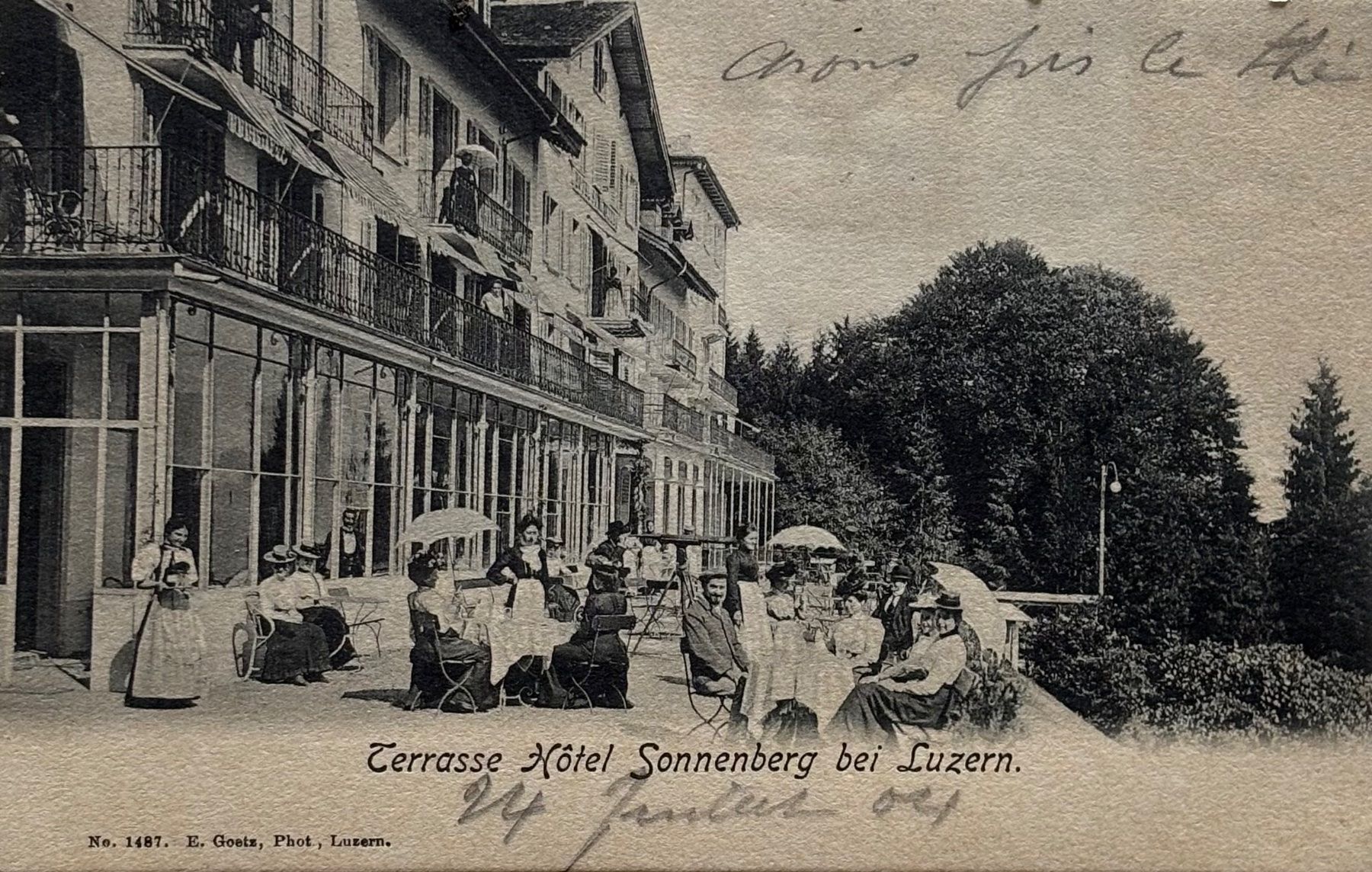 Cartoline postali: Luzern, Hotel Sonnenberg, Tourismus, E. Goetz – Usato da Frauenfeld venduto da Merk52