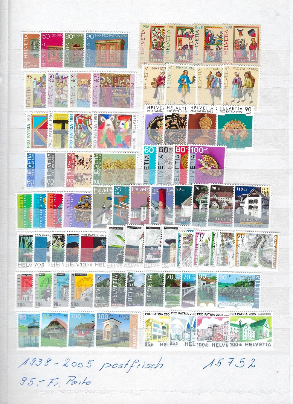 Alle Briefmarken: 1938-2005 Pro Patria Sammlung postfrisch    15752 – Gebraucht aus Lunden von Animus999 3
