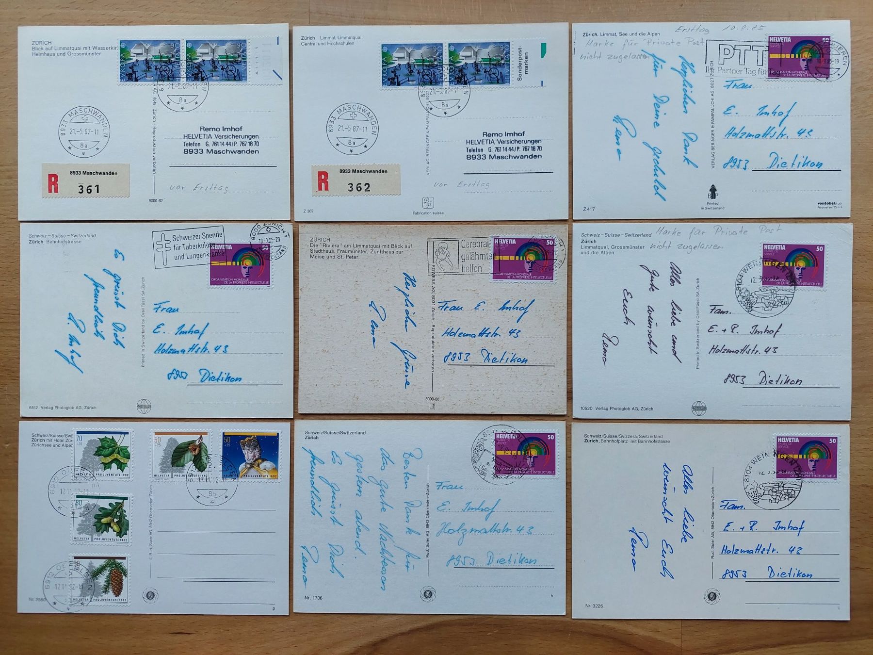 Tutti i francobolli: 29 Ansichtskarten Zürich gestempelt vor Ersttag – Usato da Obfelden venduto da Foto_Bild_Kunst_Buch 3