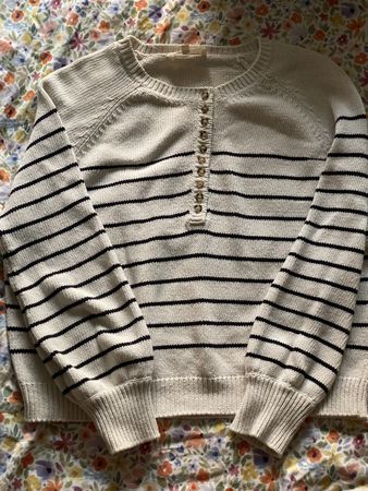 Sezane Pullover Leontine gestreift Weiss/Schwarz size XS