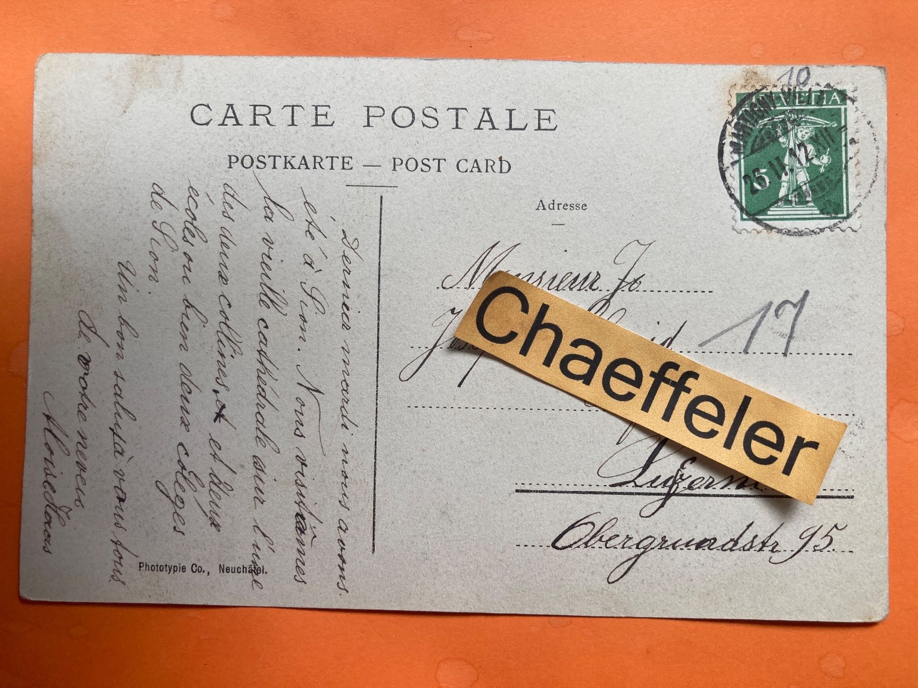 Cartoline postali: 1912 Sion - La Cathédrale – Usato da Zürich venduto da Chaeffeler 1