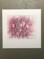 ROSEN Rosa rosso III, Aquarell, 38x31, 1994, Passepartout