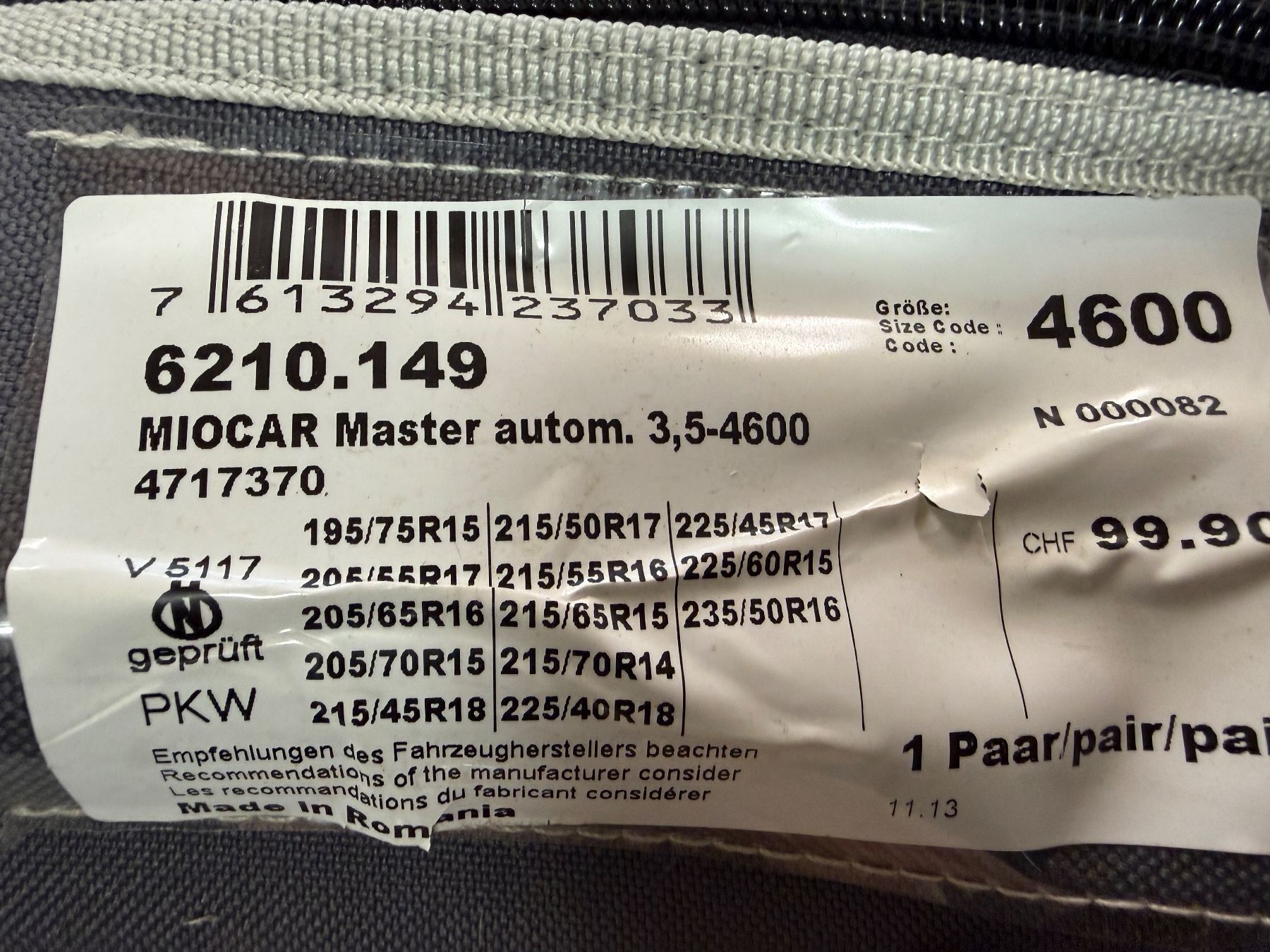 Catene da neve: Schneeketten Miocar Master Grösse 4600 – Nuovo e nell'imballaggio originale da Halden venduto da Remosa 1