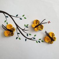 3 Stk Schmetterlinge gehäkelt, farfalle uncinetto 933