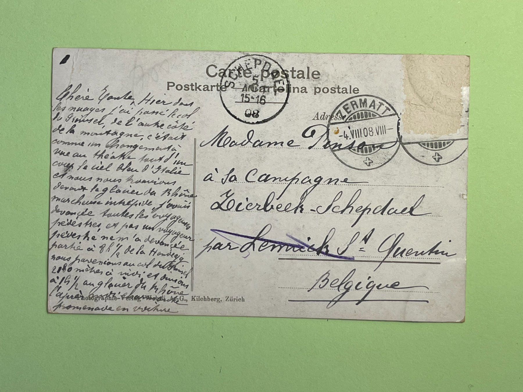 Ansichtskarten: Appenzell, Prozession bei der Abtskapelle - 1908 – Gebraucht aus Steg VS von danwer74 1