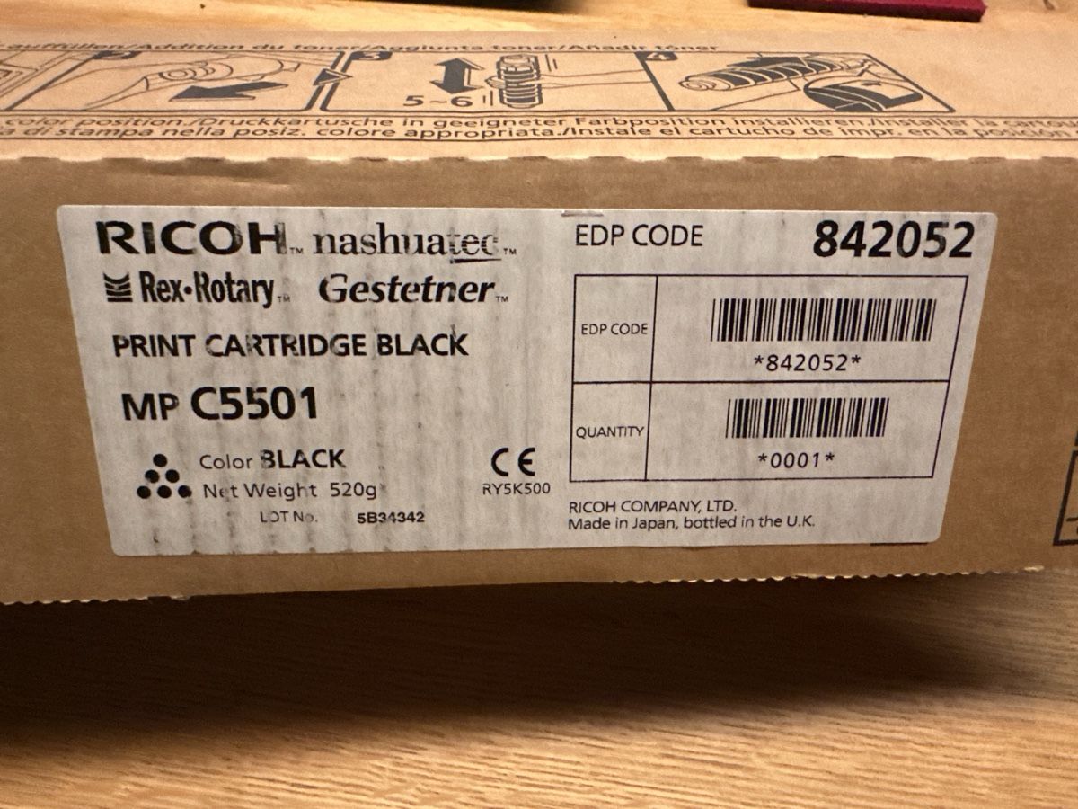 Ricoh Druckerpatronen & Toner: Toner Black – Neu und originalverpackt aus Oberwangen b. Bern von Audiofisch