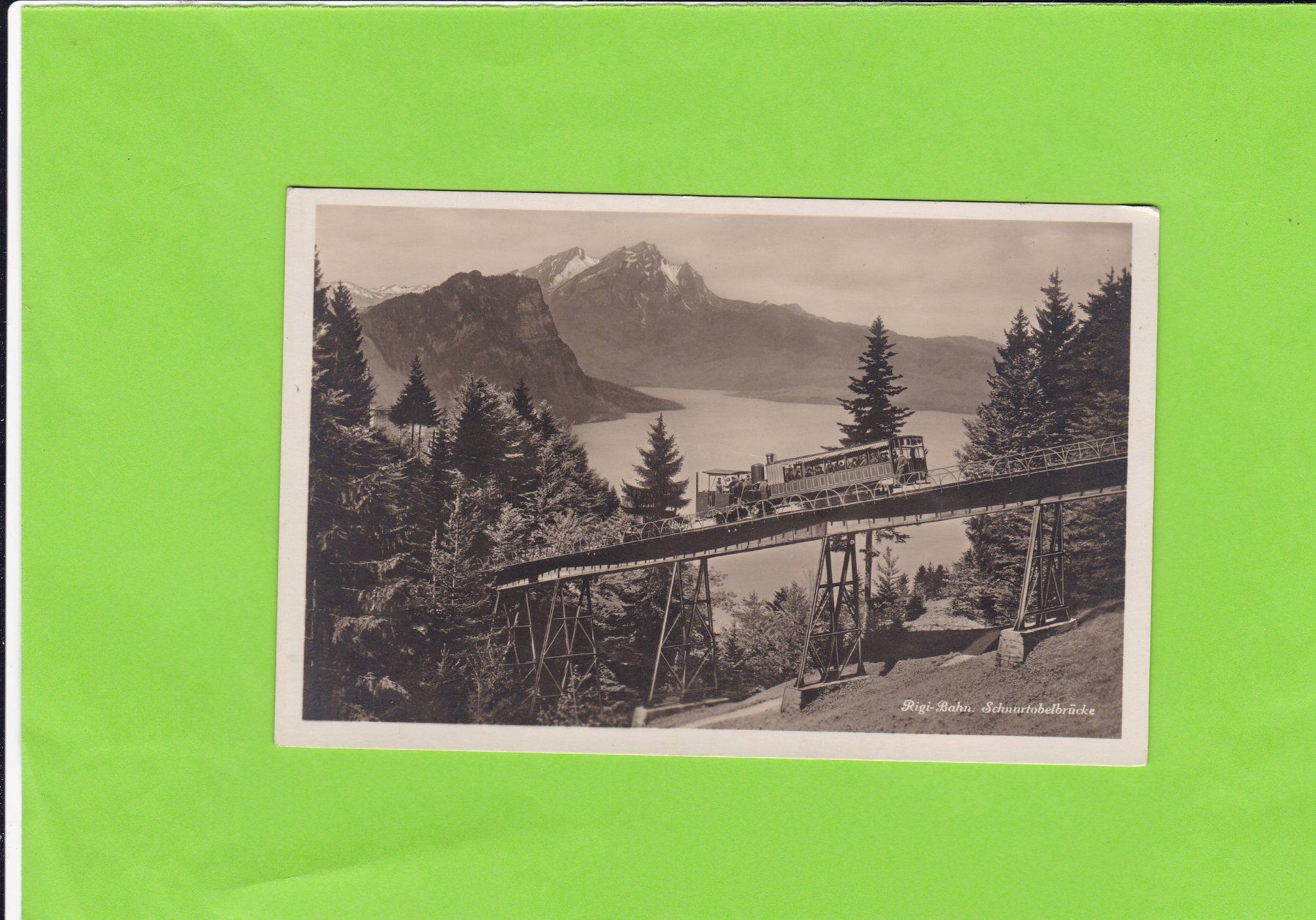Cartoline postali: Rigi Bahn auf der Schnurtobelbrücke – Usato da St. Peterzell venduto da neckertal