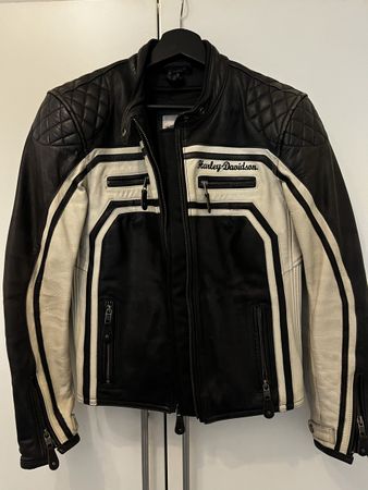 Harley-Davidson Lederjacke schwarz-weiss Grösse M guter Zust