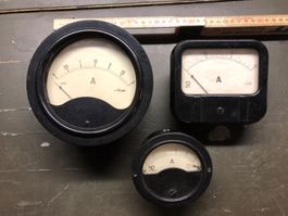 Messgerät Ampere Vintage Retro Industrie Amperemeter LOT