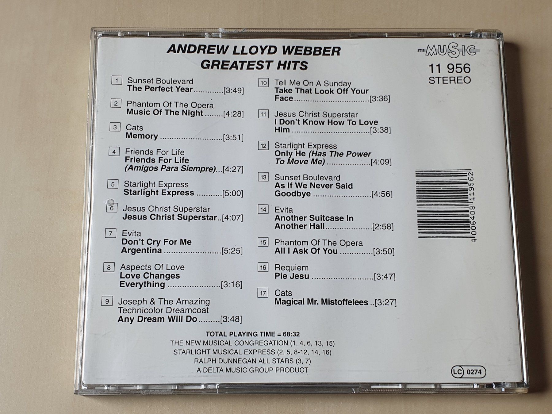 CD: Andrew Lloyd Webber Greatest Hits – Usato da Stansstad venduto da collectorsshop 1