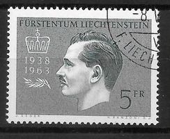 Liechtenstein Nr. 364 gest. Fürst Franz Josef 3.4.1963