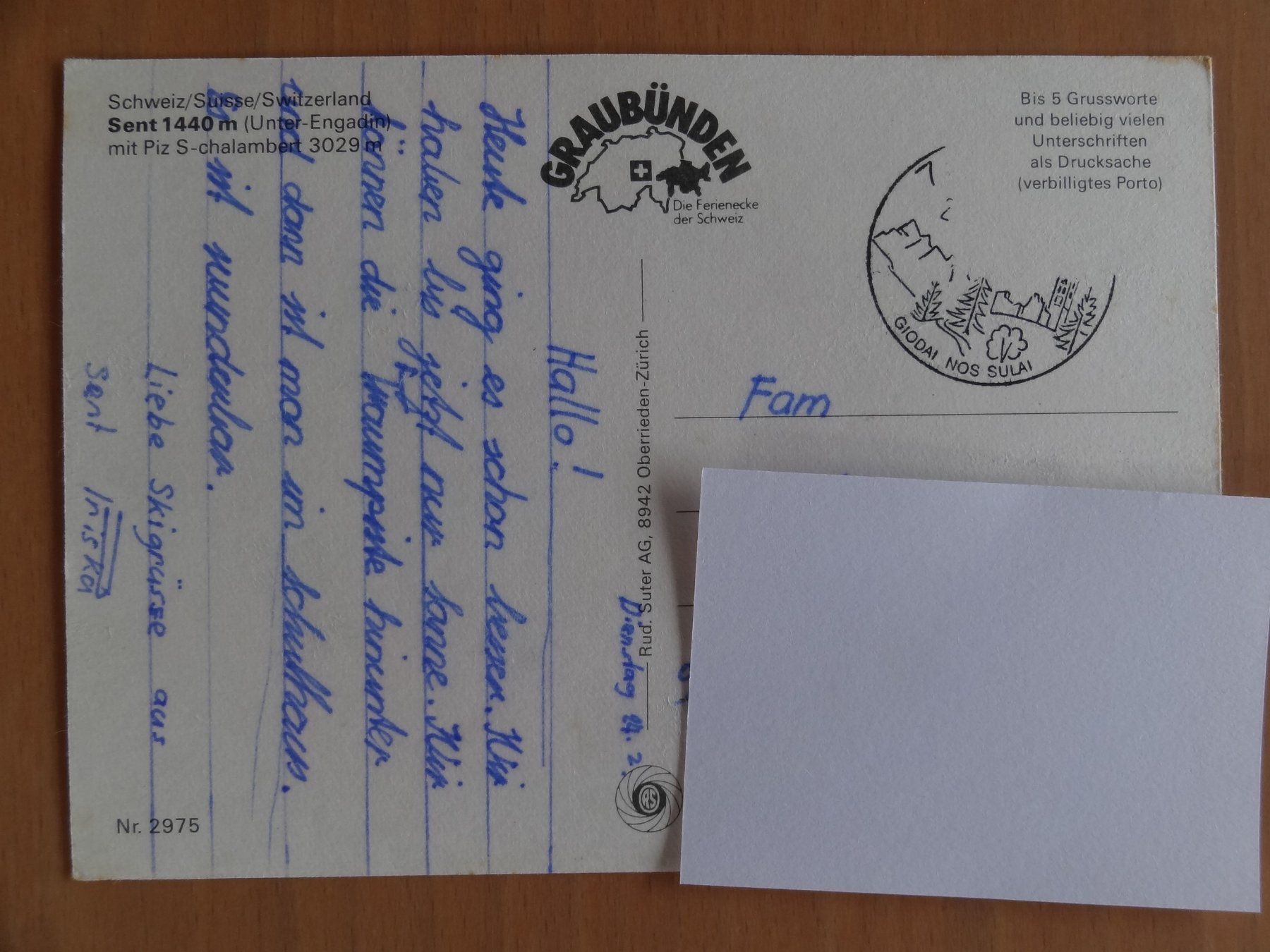Cartoline postali: Sent - Grisons - enneigée – Usato da St Léonard venduto da Riglin 1