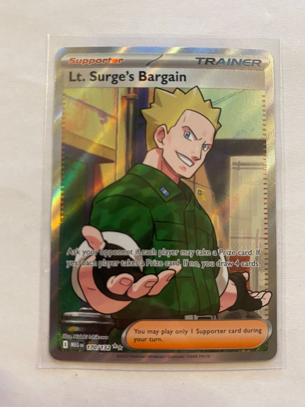 Pokémon Carte collezionabili: Pokemon Lt. Surge's Bargain 170/132 Mega Evolution EN – Nuovo (secondo la descrizione) da Weingarten-Kalthäusern venduto da McGmavlo