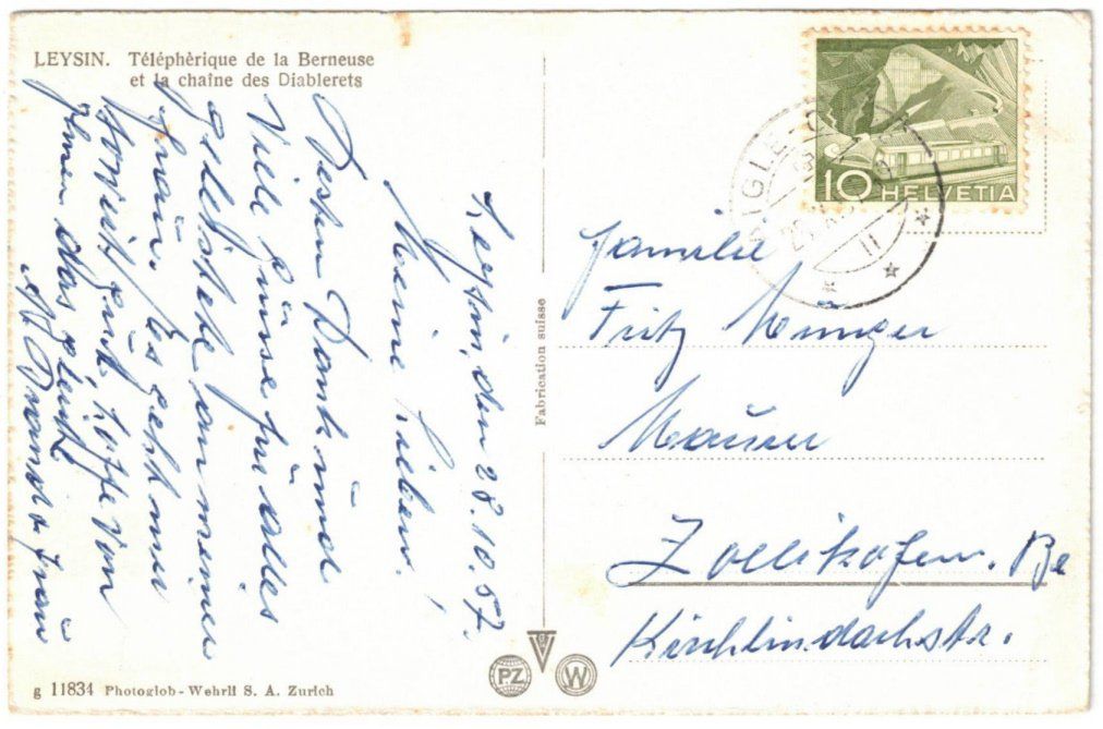 Cartoline postali: Leysin - Gondelbahn mit Diablerets – Usato da Binningen venduto da Mountainrider 1