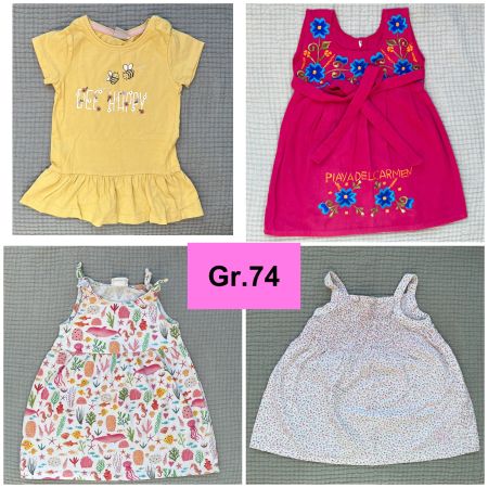 Gr.74, 4x Kleider Frühling/Sommer