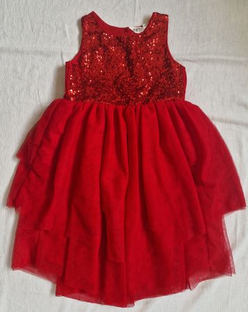 H&M Festkleid Gr: 122 rosa, Pailletten & Tüll