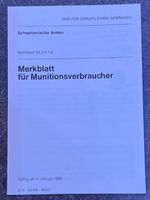Schweizer Armee Merkblatt für Munitionsverbraucher 63.131/Id