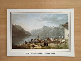 Ansichtskarte Vierwaldstättersee 1823 alte Grafik Zentral...