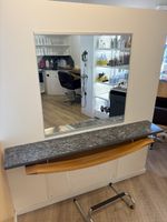 Friseureinrichtung Coiffeur Spiegel mit Granitablage 