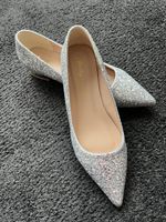 Glitzernde Ballerinas, Silber, Gr. 38