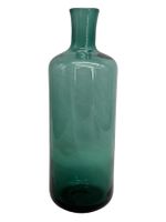 Superbe vase scandinave en verre soufflé vert foncé
