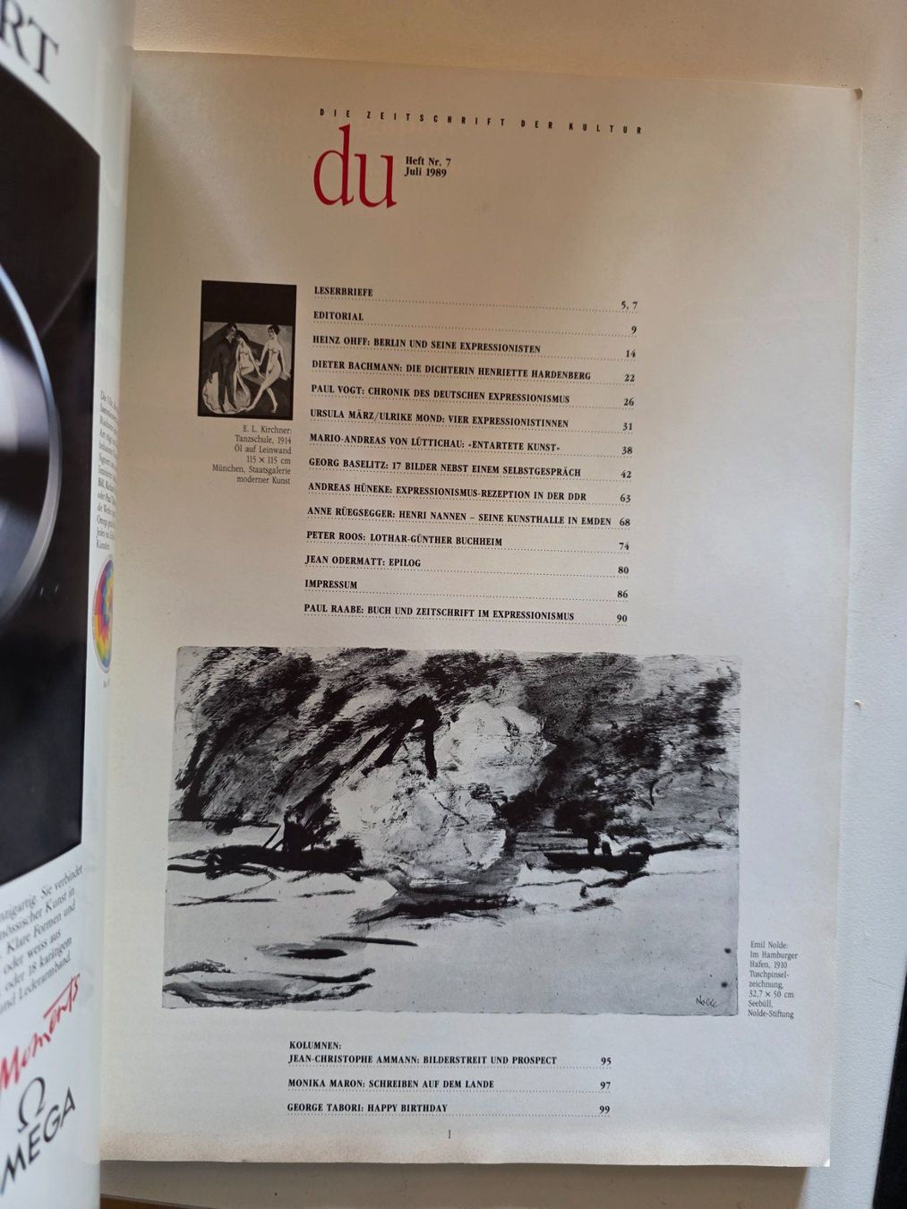 Libri: Zeitschrift DU - Juli 1989 - Expressionismus – Usato da Walterswil BE venduto da Lonitti 3