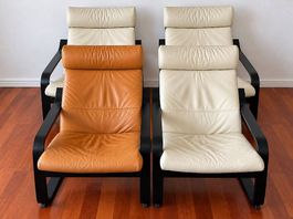 IKEA POÄNG Ledersessel aus Echtleder