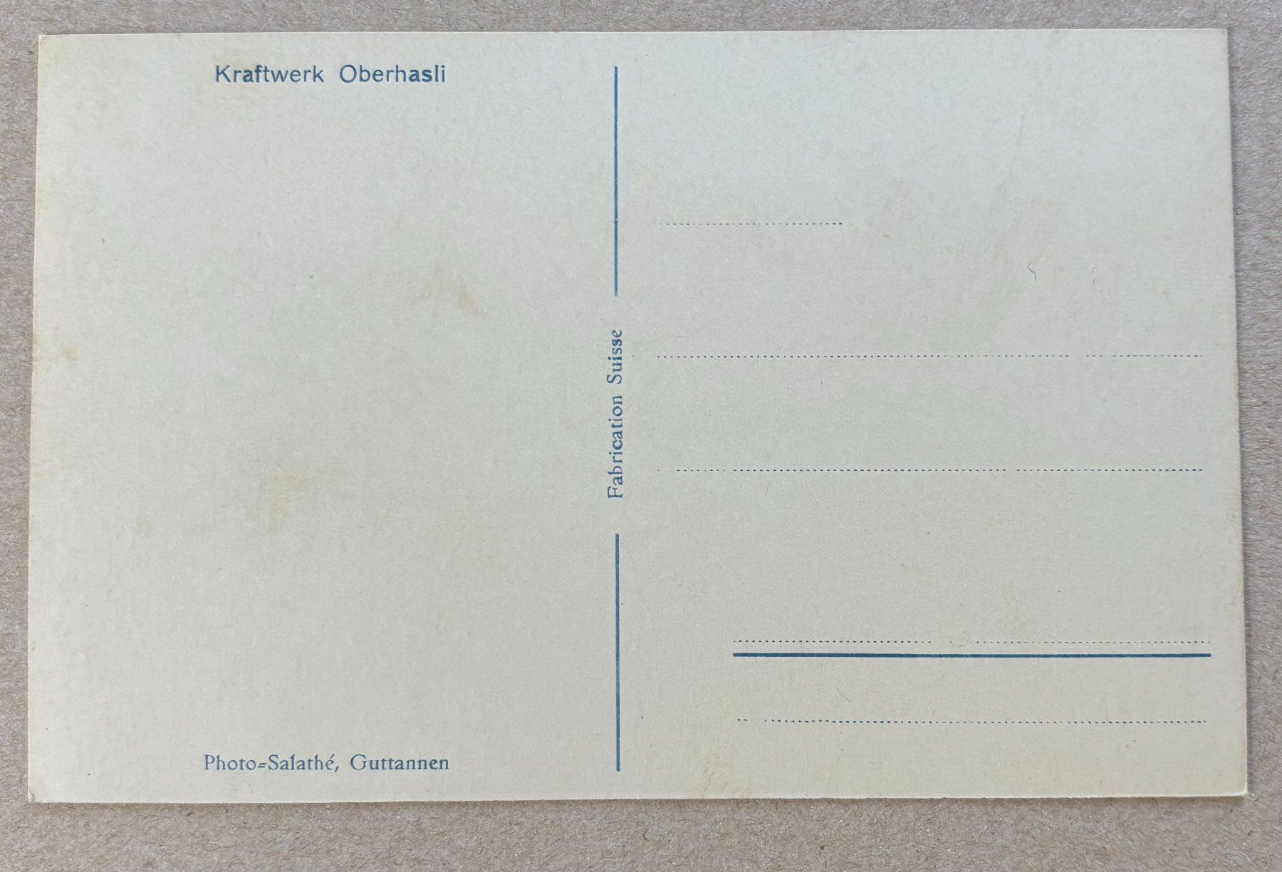 Cartoline postali: KRAFTWERK OBERHASLI – Usato da Ostermundigen venduto da Heavenmaus75 1