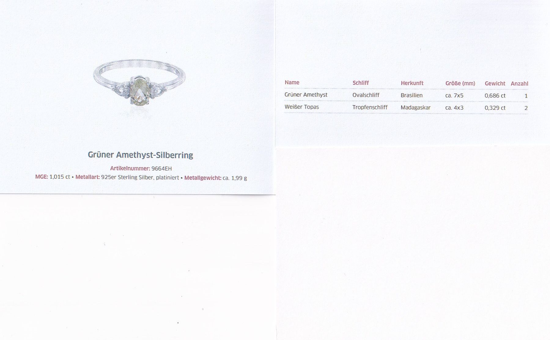 Ringe: Echtschmuck: Silberring Grüner Amethyst 18/56 – Neu (gemäss Beschreibung) aus Zuchwil von maumauchi 1