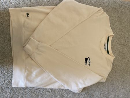 Lacoste Sweatshirt Beige Gr. M Classic Fit Vintage St