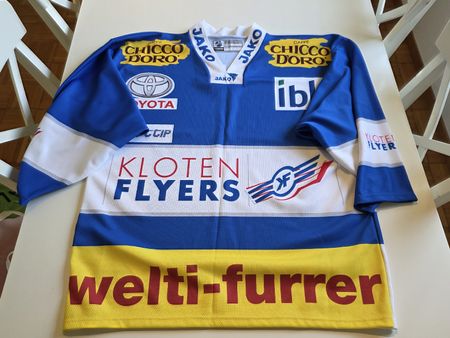 Kloten Flyers Match-Trikot Gr. L mit  Unterschriften EHC