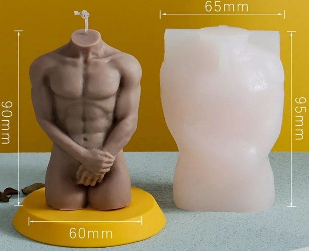 Kerzen: 2x Silikonkerzenform Körper / Moule silicone corps d'homme – Neu und originalverpackt aus Bussigny von NATURALO