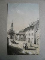 MiniaturZeichnung von Josef STECHER, STadtAnsicht um 1840