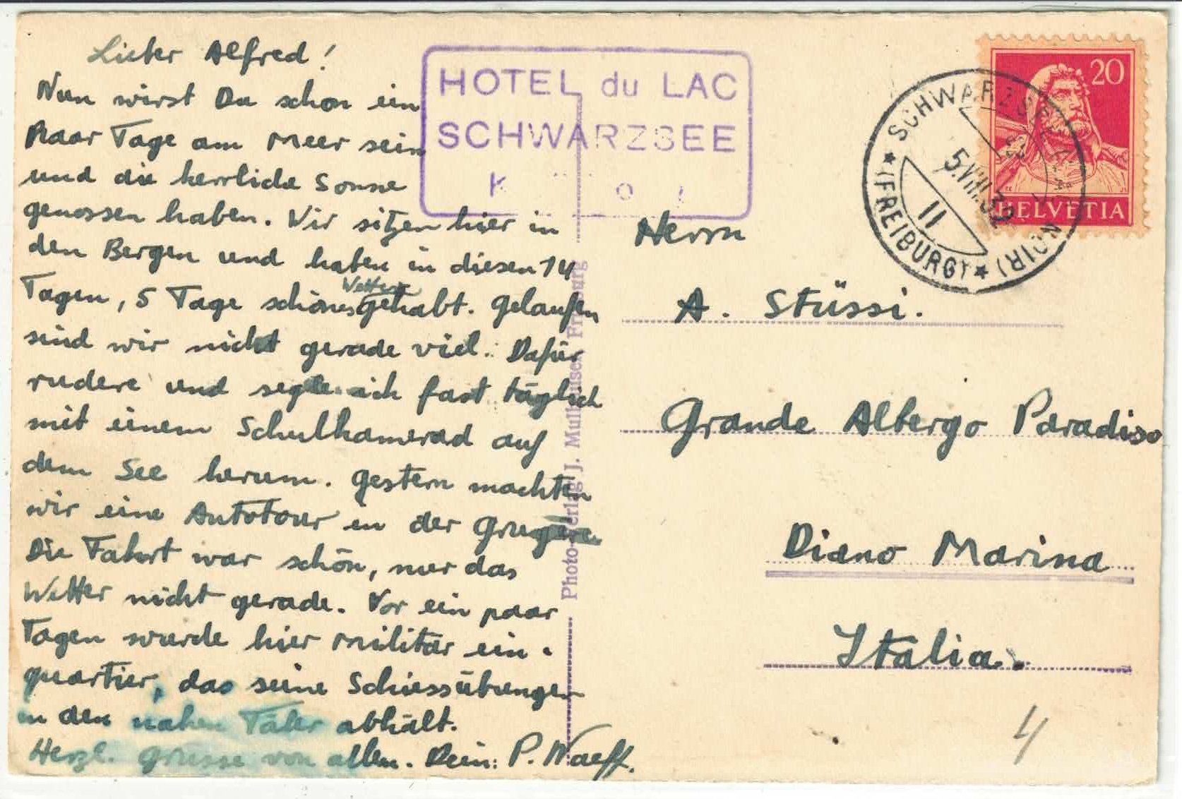 Cartoline postali: Lac Noir - Schwarzsee FR – Usato da Ettingen venduto da Kartenplanet 1