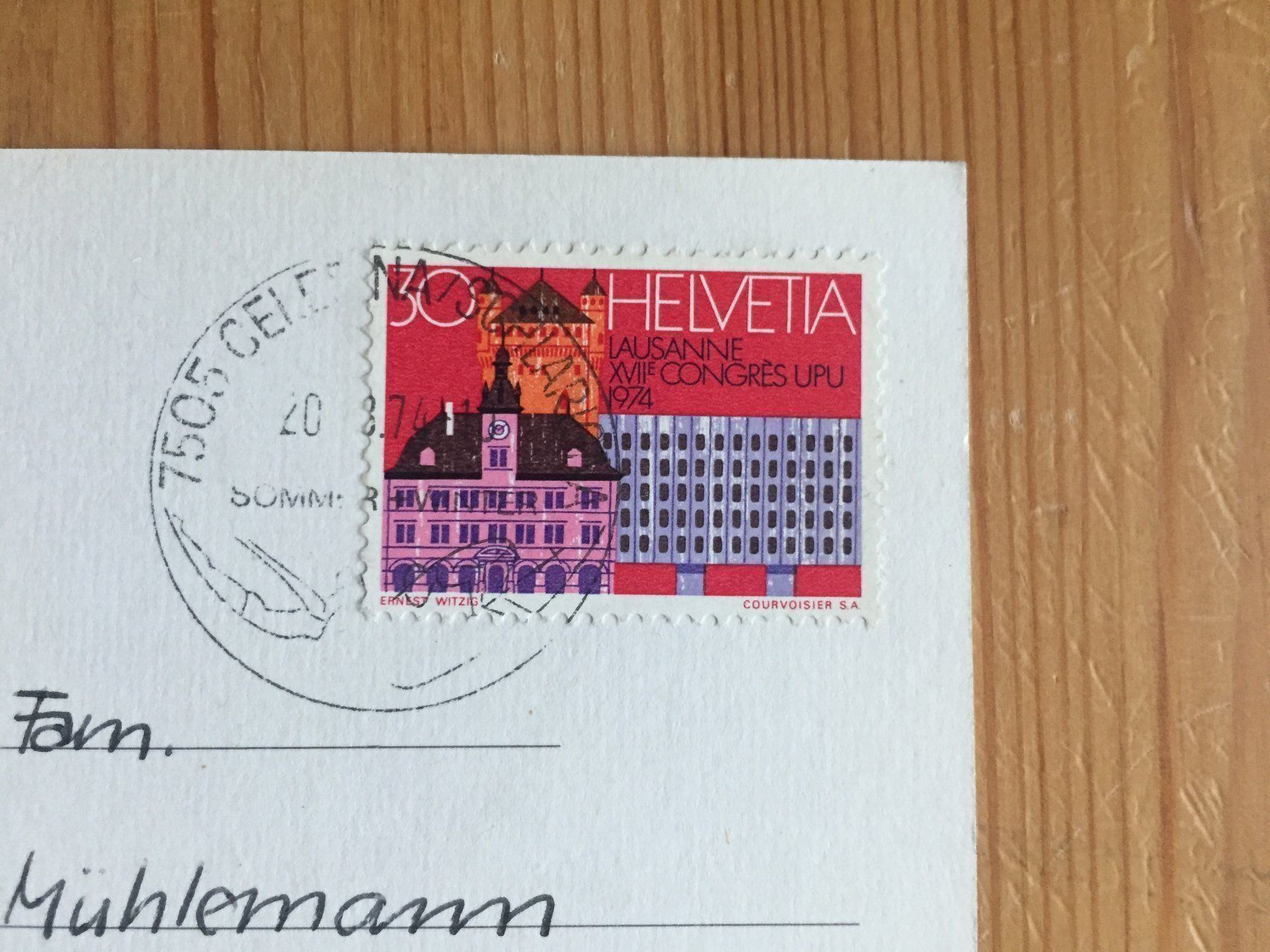 Cartoline postali: Celerina mit Piz Padella - AK 1974 – Usato da Oberuzwil venduto da Henri09 1