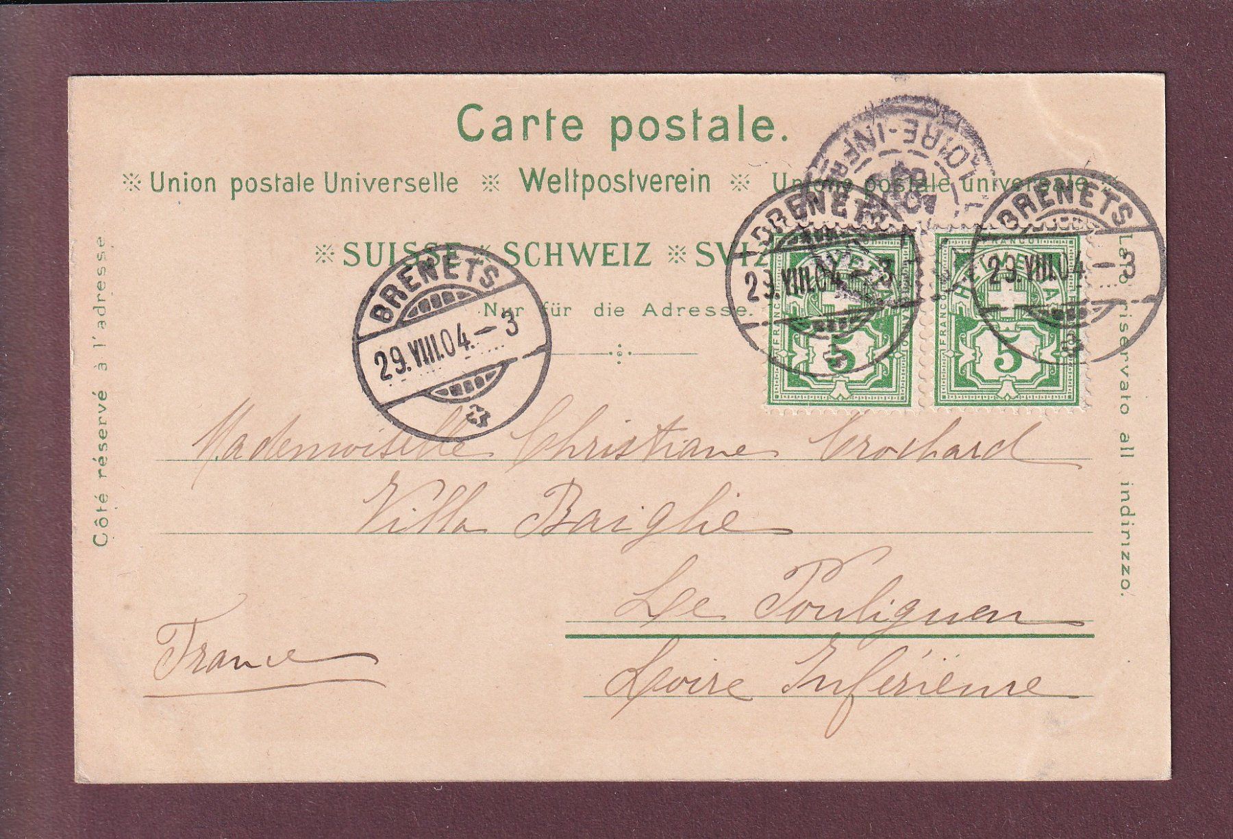 Cartoline postali: APPENZELLER-TRACHT - 1904 – Usato da Pully venduto da nicecards 1