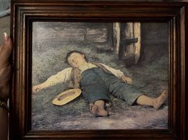 BUCO-Bild nach Albert Anker  Schlafender Knabe im Heu